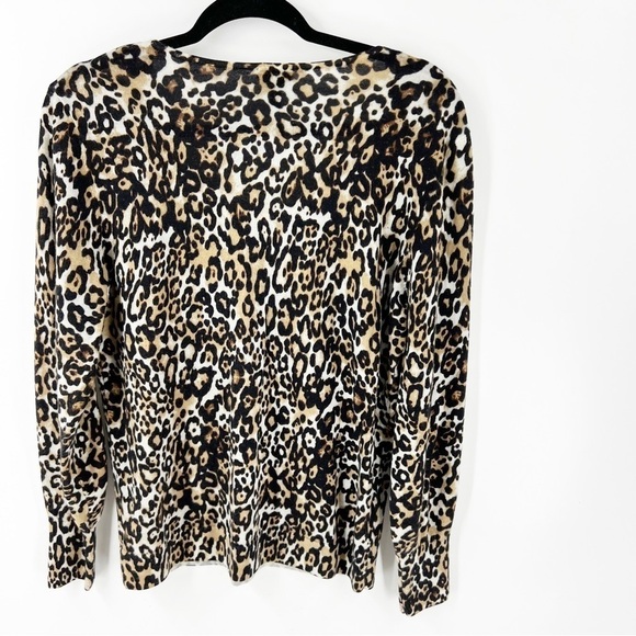 ✅ NWOT TALBOTS LEOPARD 100% MERINO WOOL TOP SIZE LARGE - Picture 2 of 3
